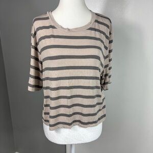 J.o & Co Striped Boxy Cropped Tee Size S